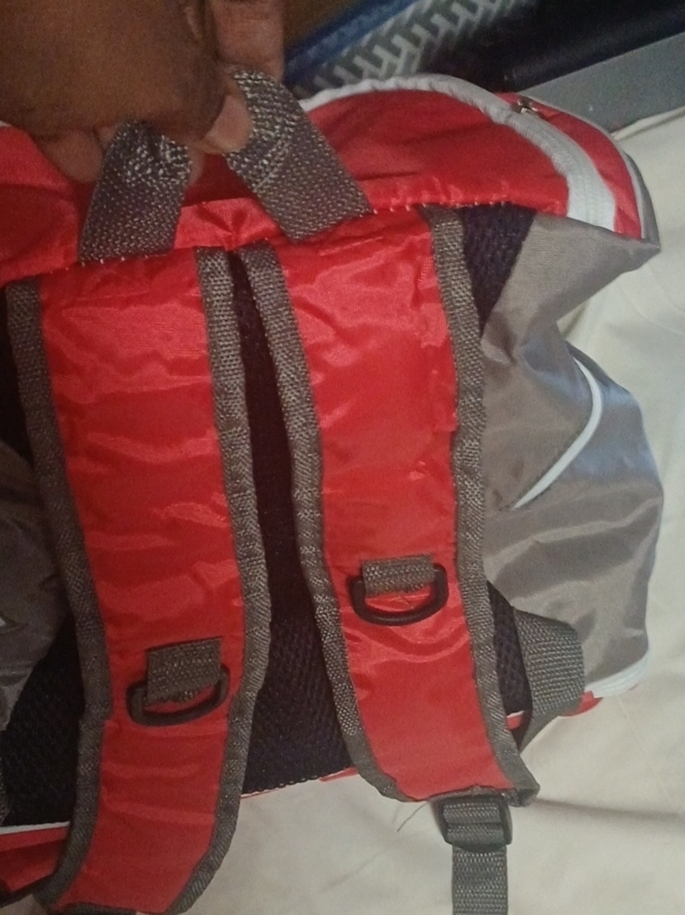 Red and Gray Men's Outdoor Backpack - Durable Everyday Carry